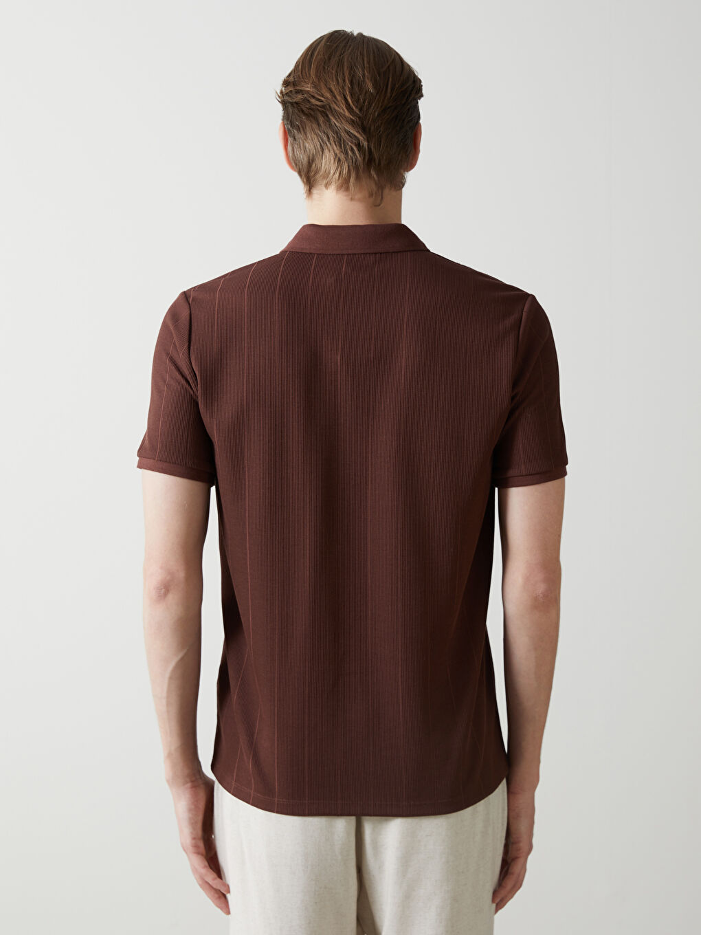 Polo Neck Striped Men's T-Shirt-7