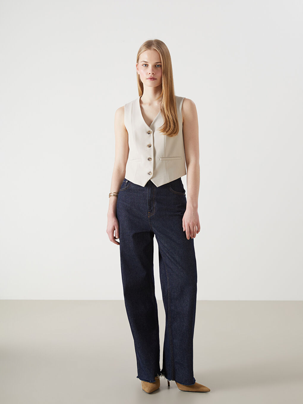 V Neck Women's Classic Vest -S5JV62Z8-R9J