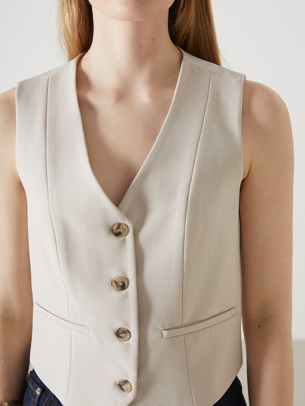 V Neck Women's Classic Vest -S5JV62Z8-R9J