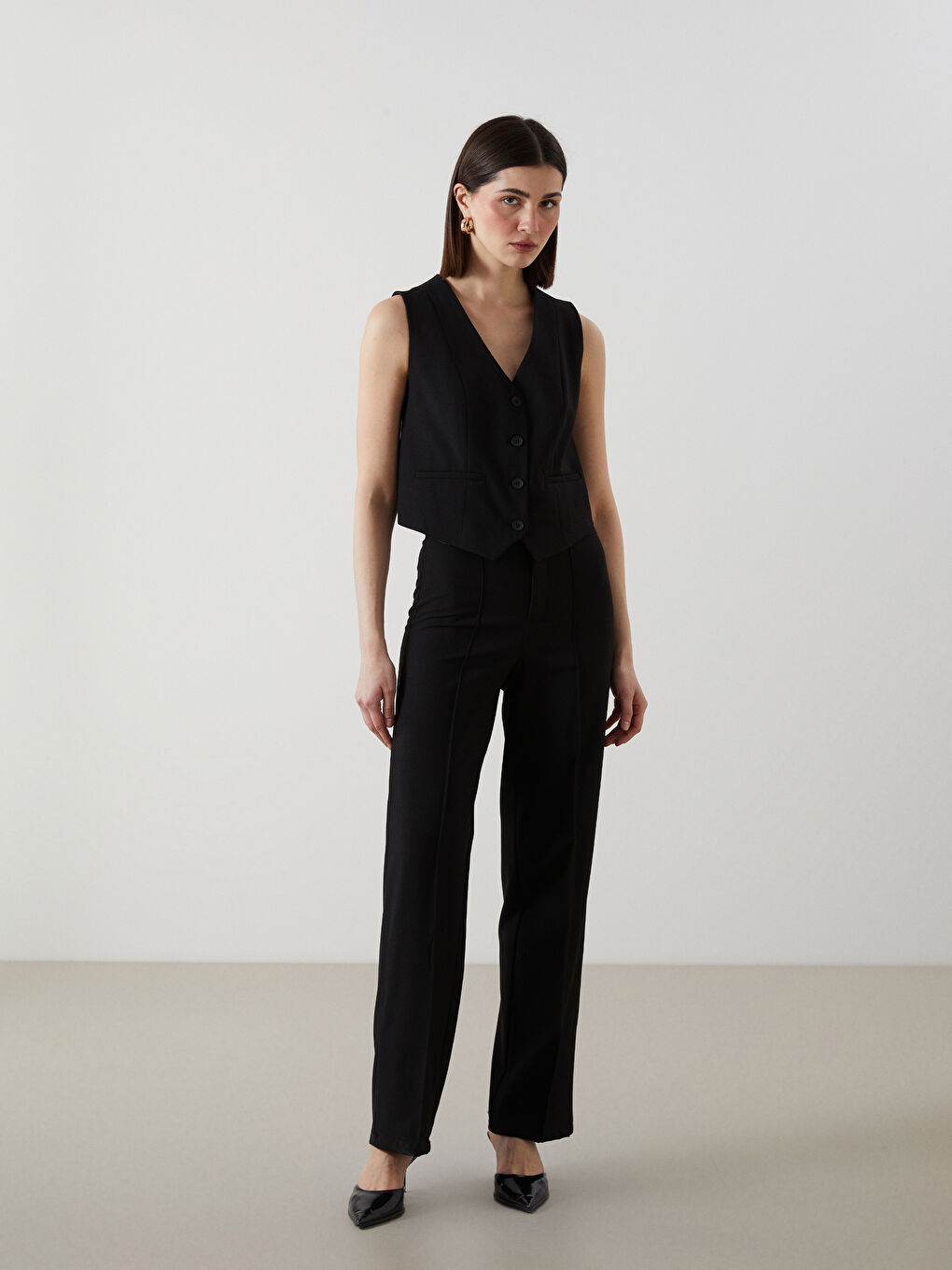 V Neck Women's Classic Vest -S5JV62Z8-CVL
