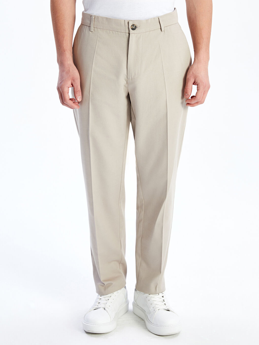 Standard Fit Linen Blended Men's Trousers -S5JV85Z8-CR8
