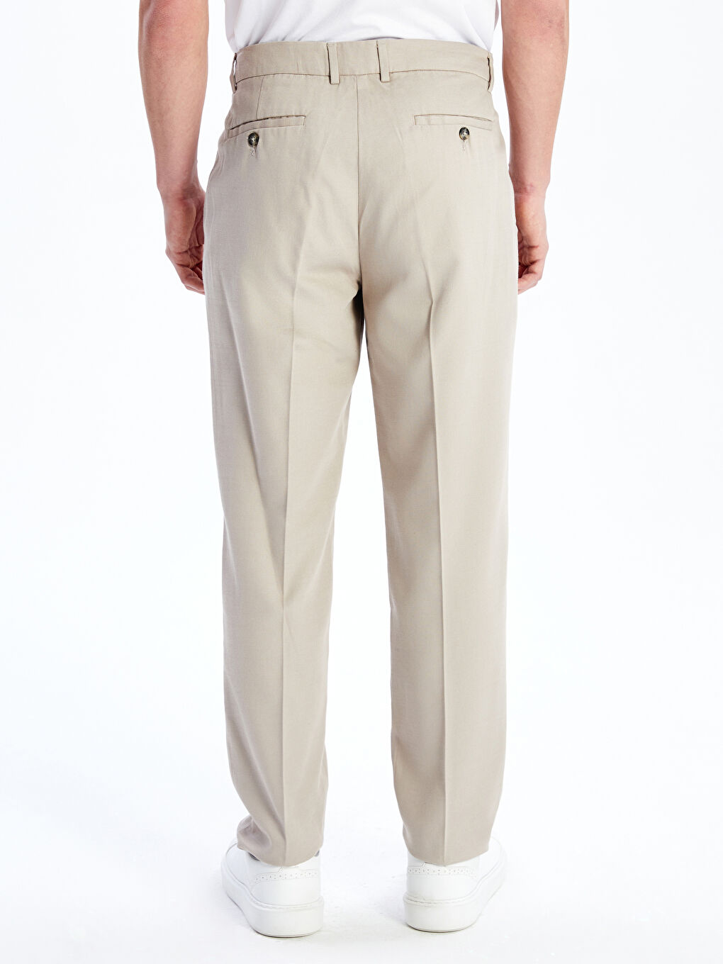Standard Fit Linen Blended Men's Trousers -S5JV85Z8-CR8