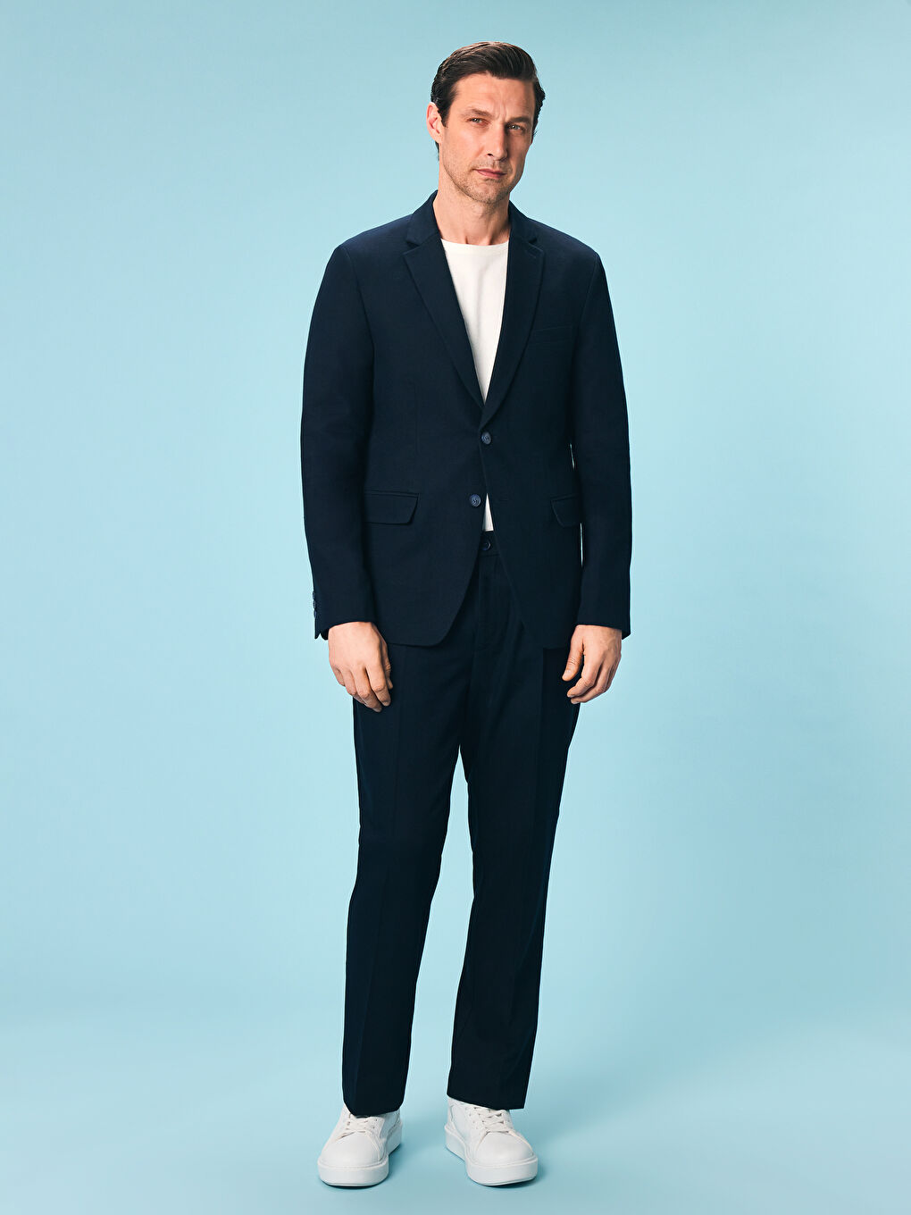 Standard Fit Linen Blend Men's Trousers -S5JV85Z8-VJ3