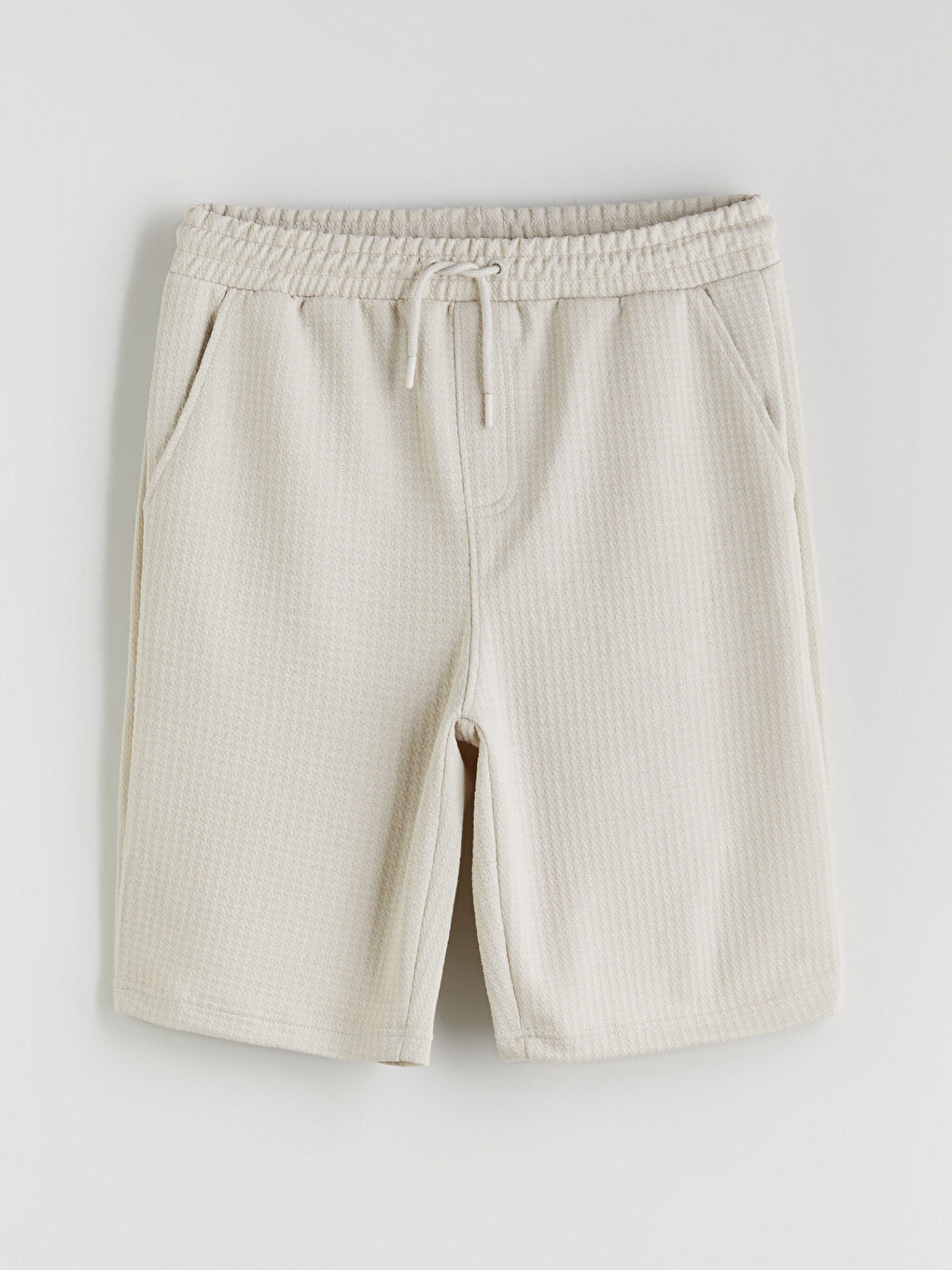 Bej Standart Kalıp Erkek Şort-4