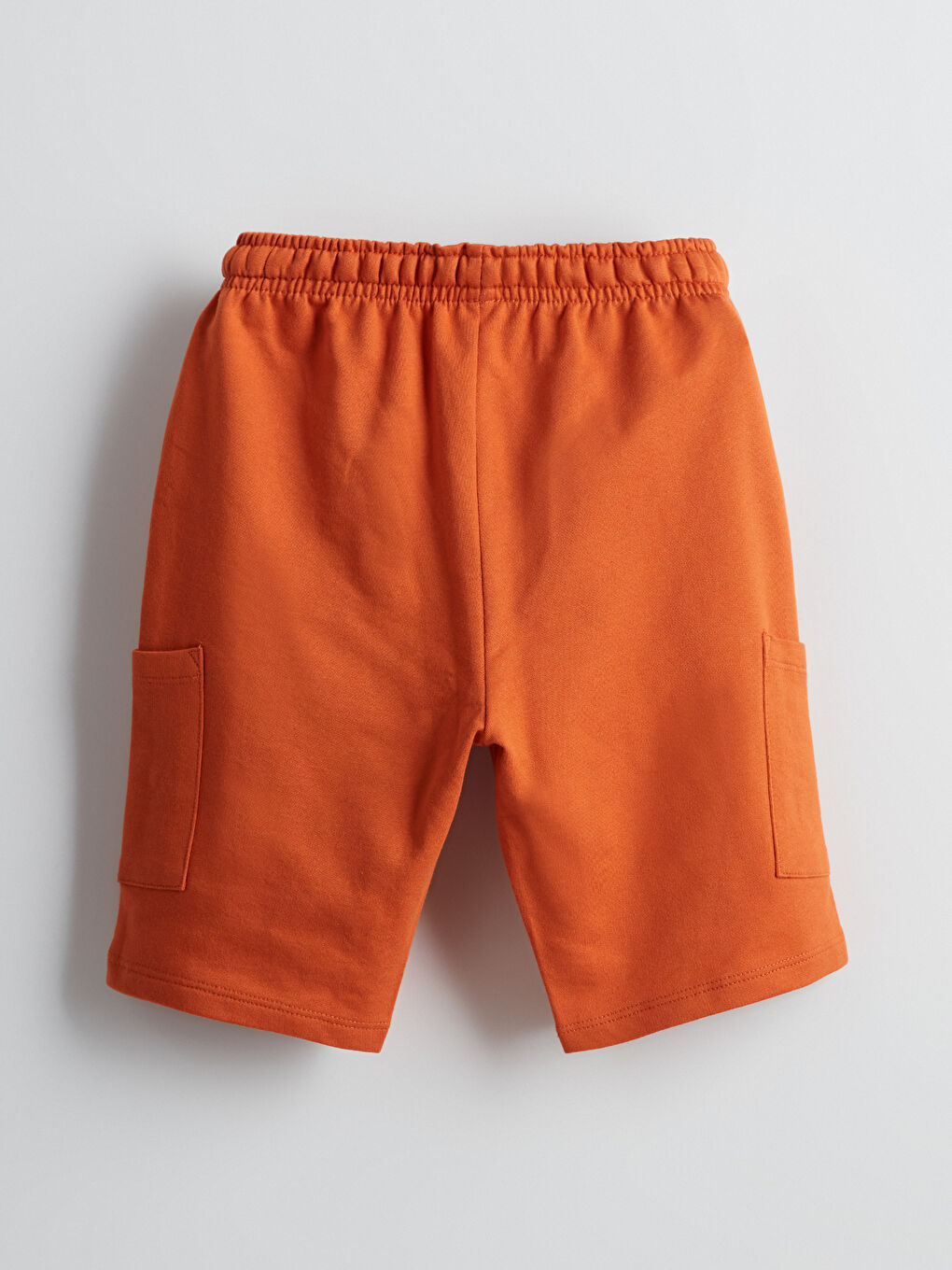 Turuncu Beli Lastikli Basic Erkek Bebek Şort-1