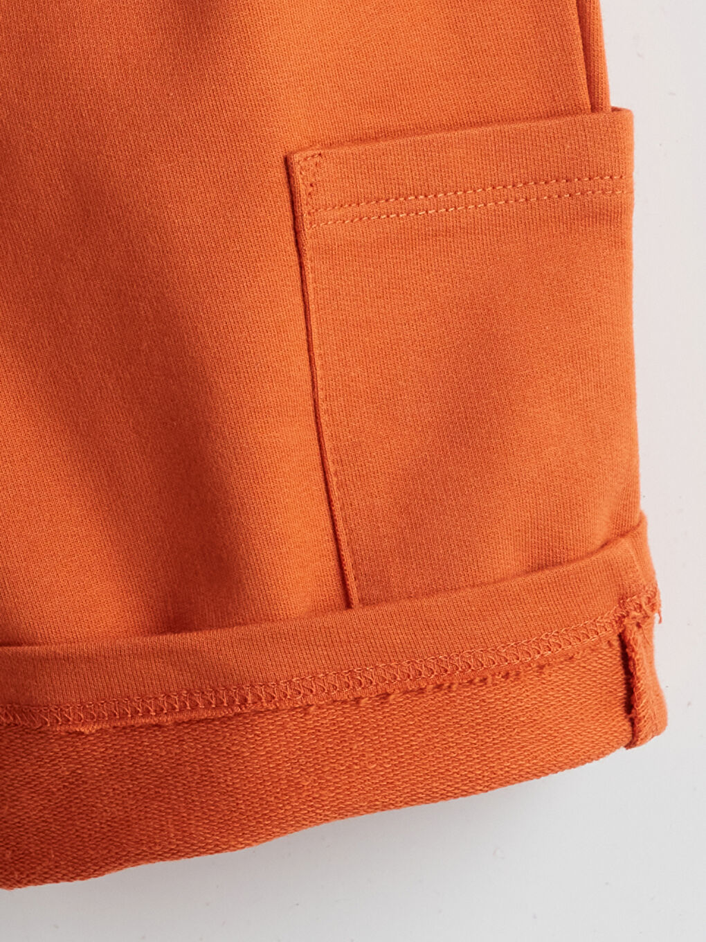 Turuncu Beli Lastikli Basic Erkek Bebek Şort-2