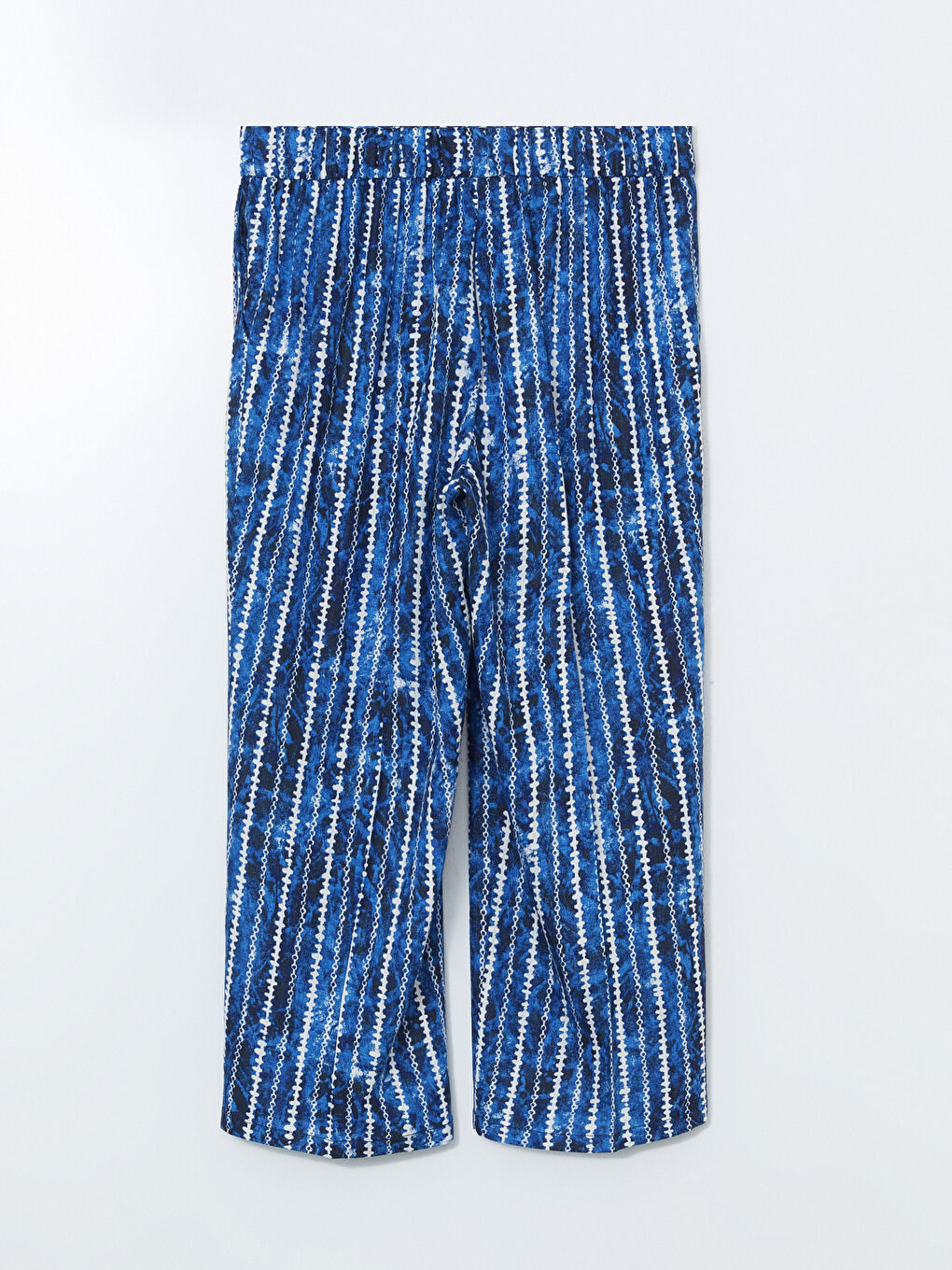 LCW Grace Elastic Waist Patterned Linen Blend Women's Capri Pants -S5JY28Z8-LS3