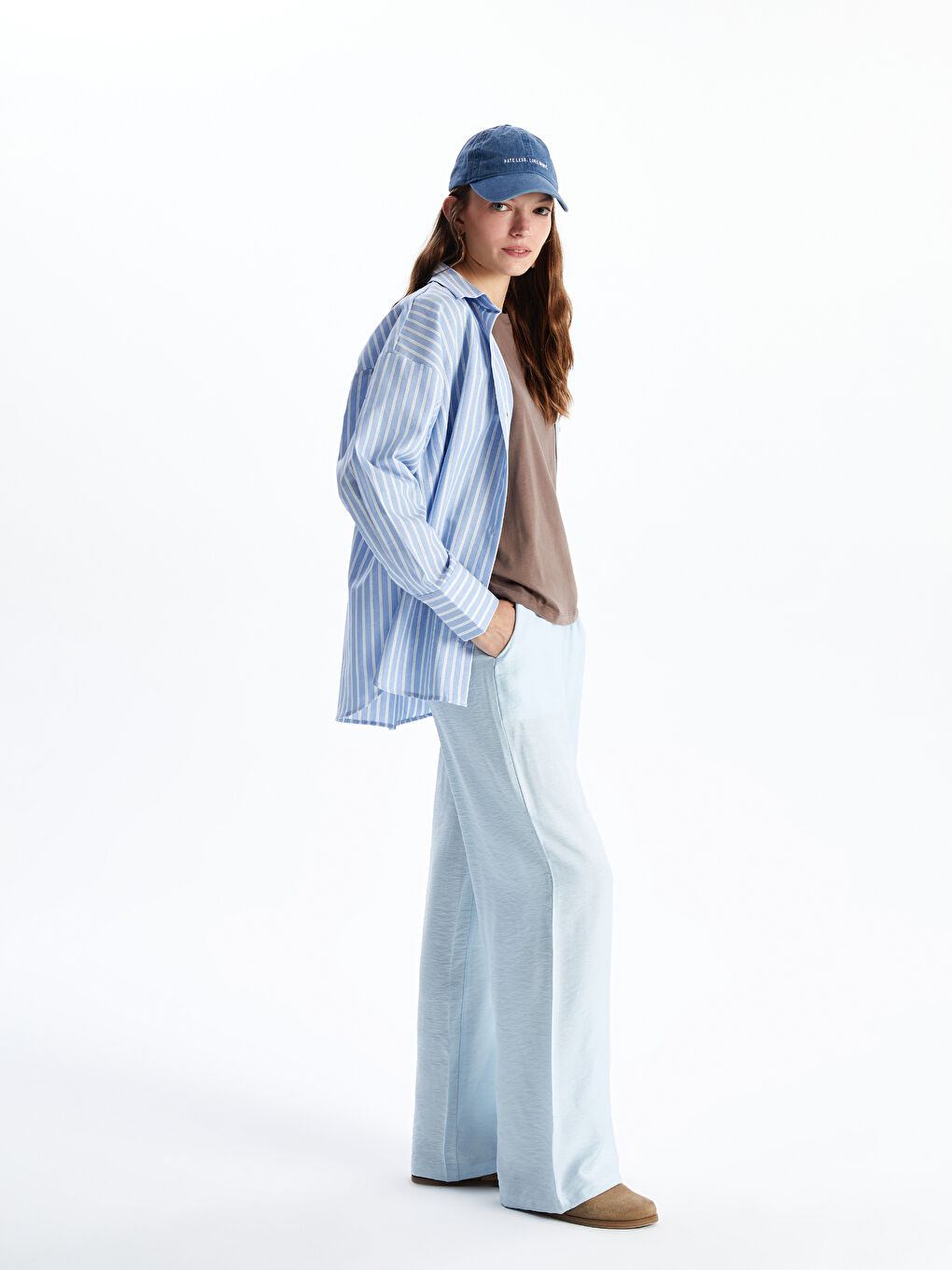 Elastic Waist Wide Leg Women's Trousers -S5JY41Z8-QWQ