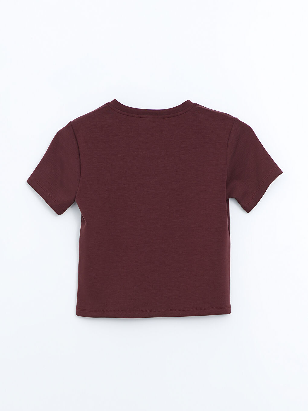 LCW Vision Bordo Bisiklet Yaka Kadın Tişört - 5
