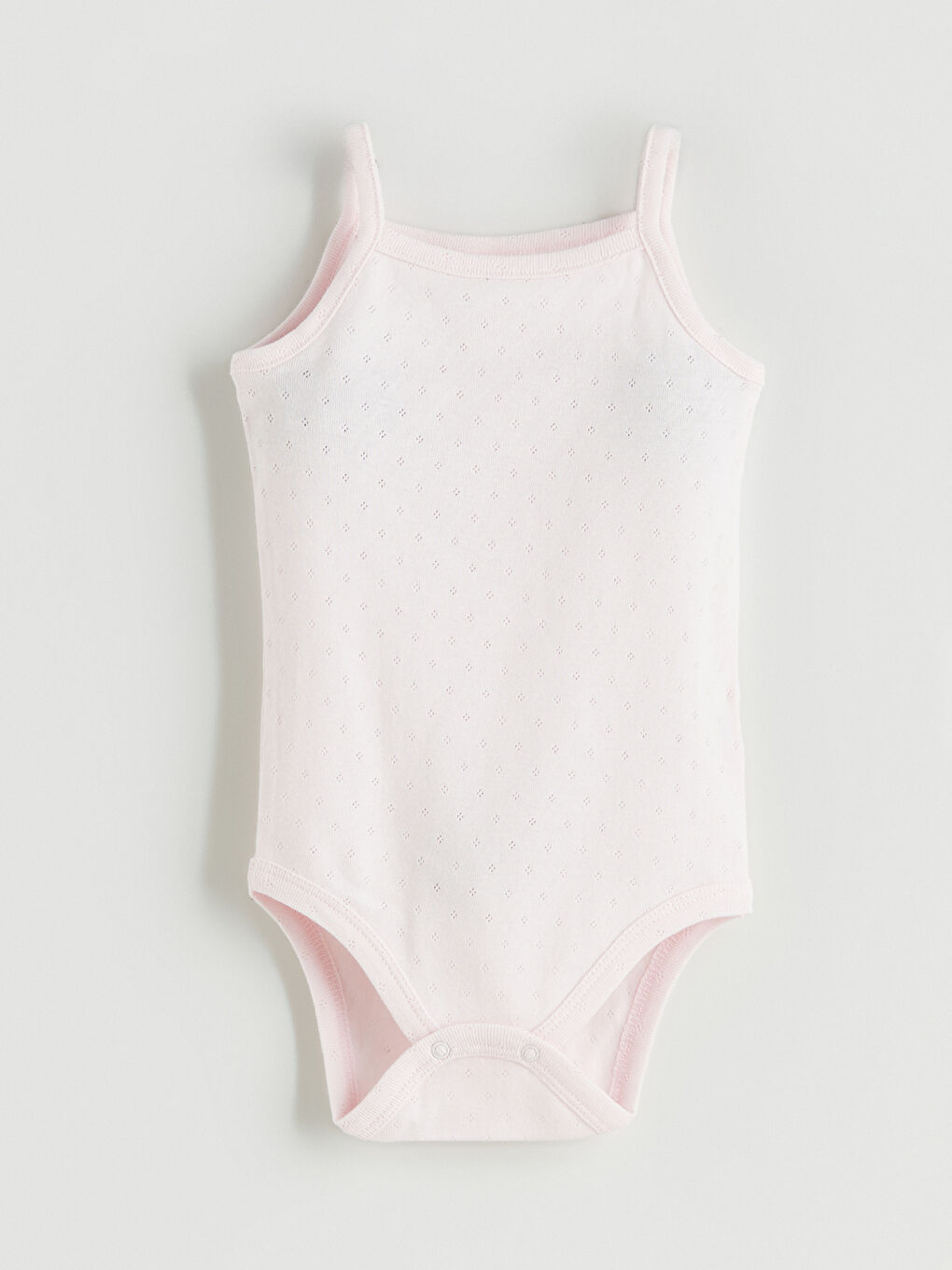 Pembe Askılı Ajurlu Kız Bebek Body