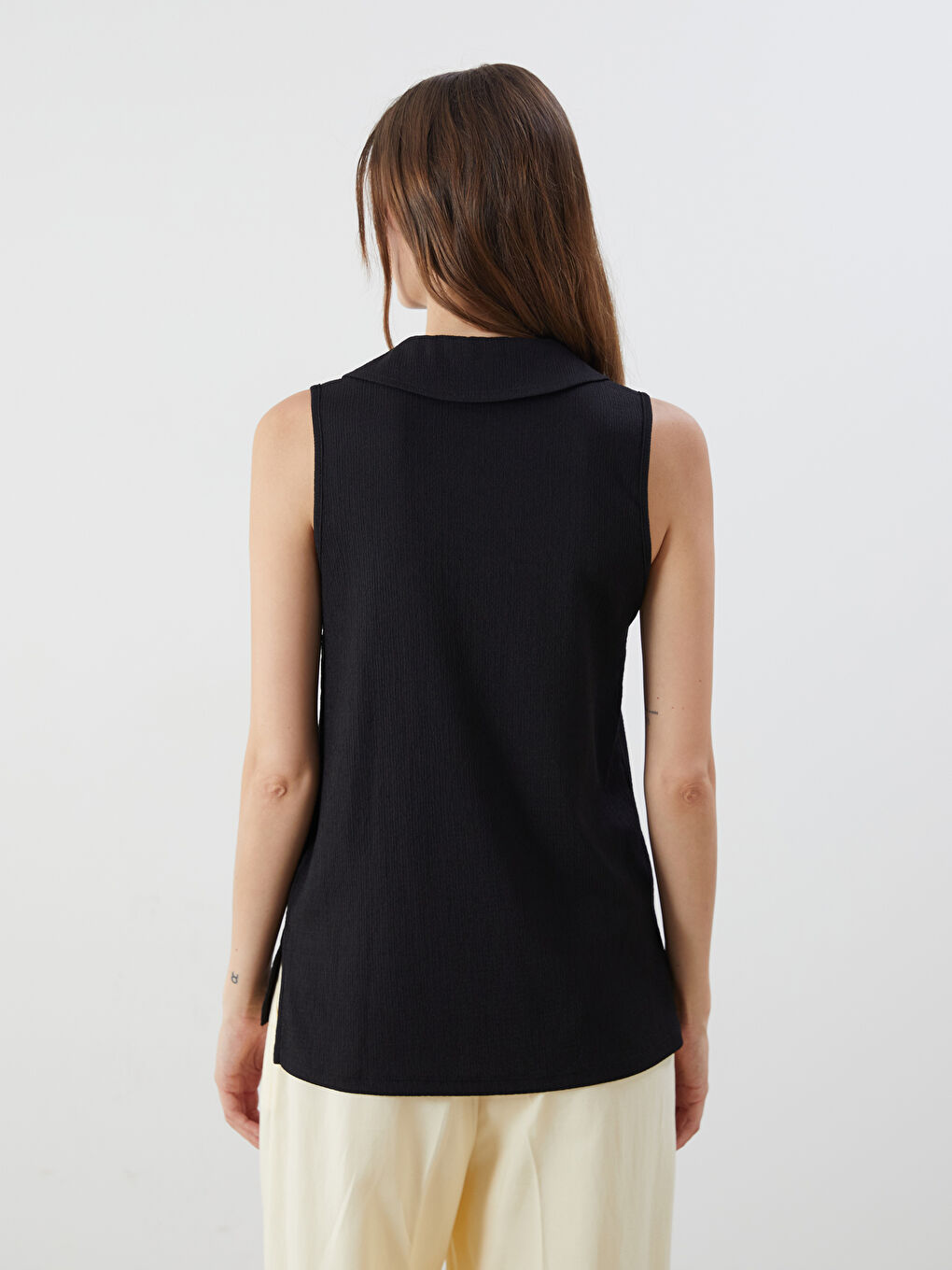 LCWAIKIKI Classic Polo Neck Textured Women's Tank Top -S5JY57Z8-CVL