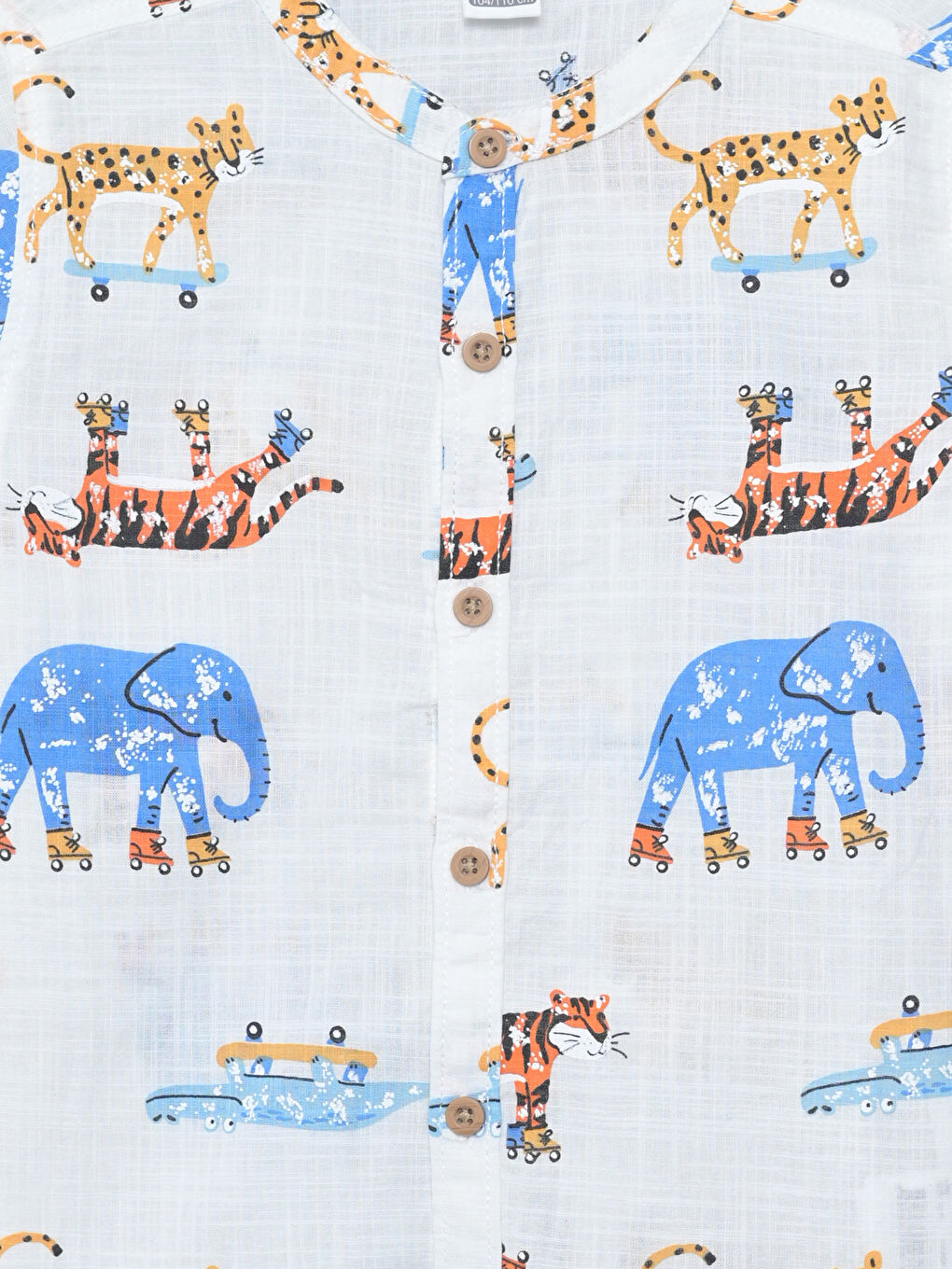 LCW ECO Grandad Collar Short Sleeve Printed Cotton Baby Boy Shirt -S5JY59Z1-LQE
