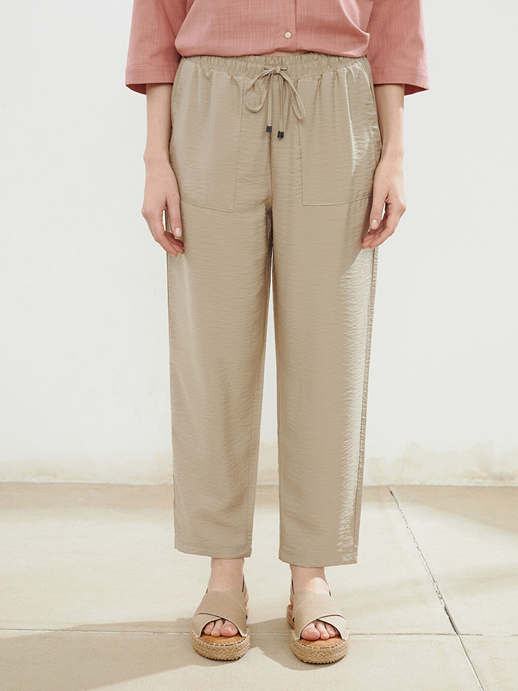Carrot Cut Women Pants With Elastic Waist -S5JY64Z8-QW6