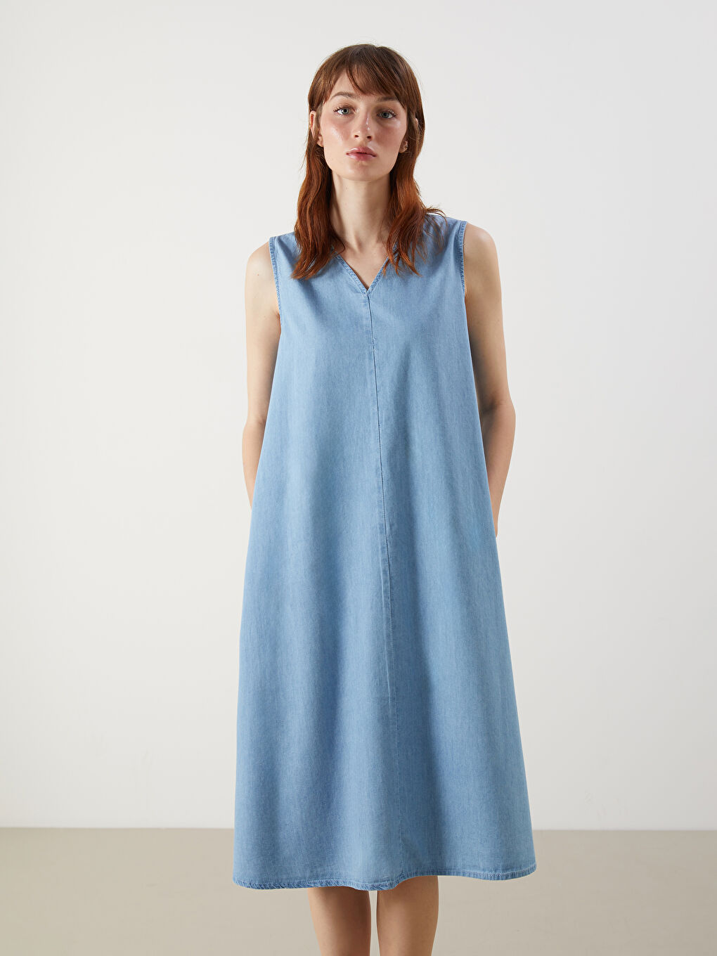 LCW Grace Woman BEIGE Denim Dress -S5JY66Z8-315