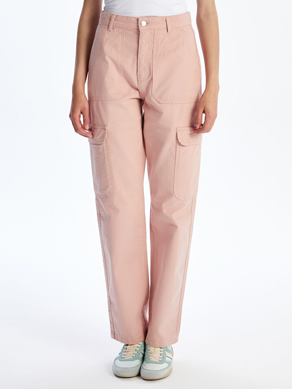 Straight Fit Women's Cargo Jeans-1