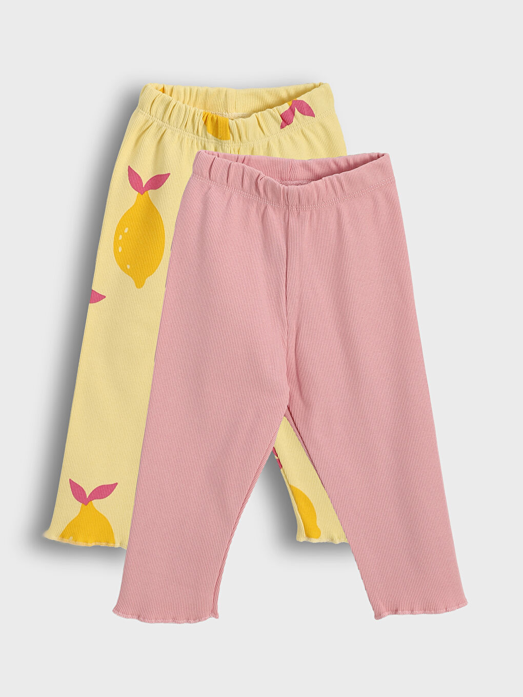 Elastic Waist Printed Girls' 3/4 Length Leggings 2 Pack