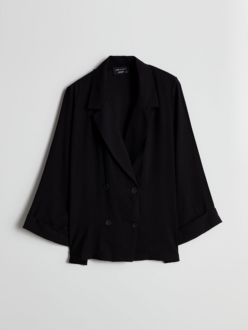 Siyah Loose Fit Kadın Blazer Ceket-4