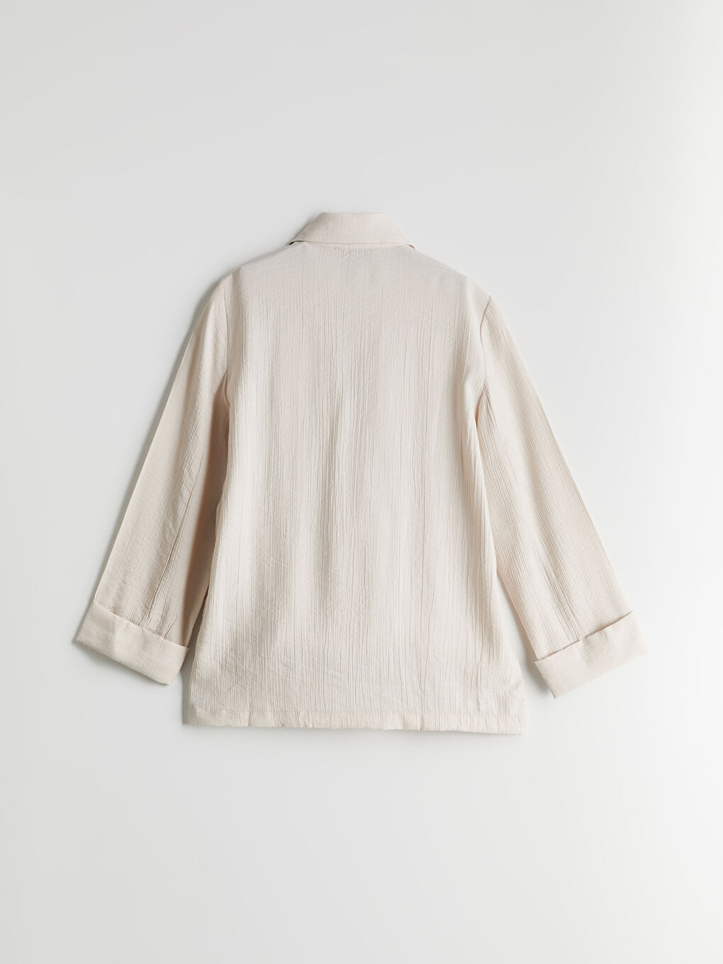 Bej Loose Fit Kadın Blazer Ceket-5