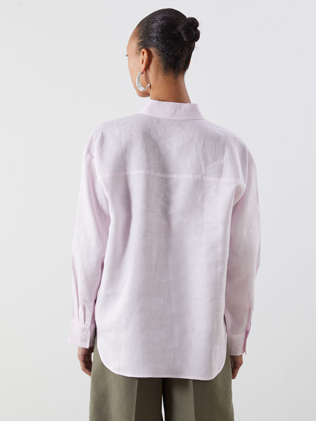 LC Waikiki Oversize Linen Women's Shirt -S5K015Z8-QVT