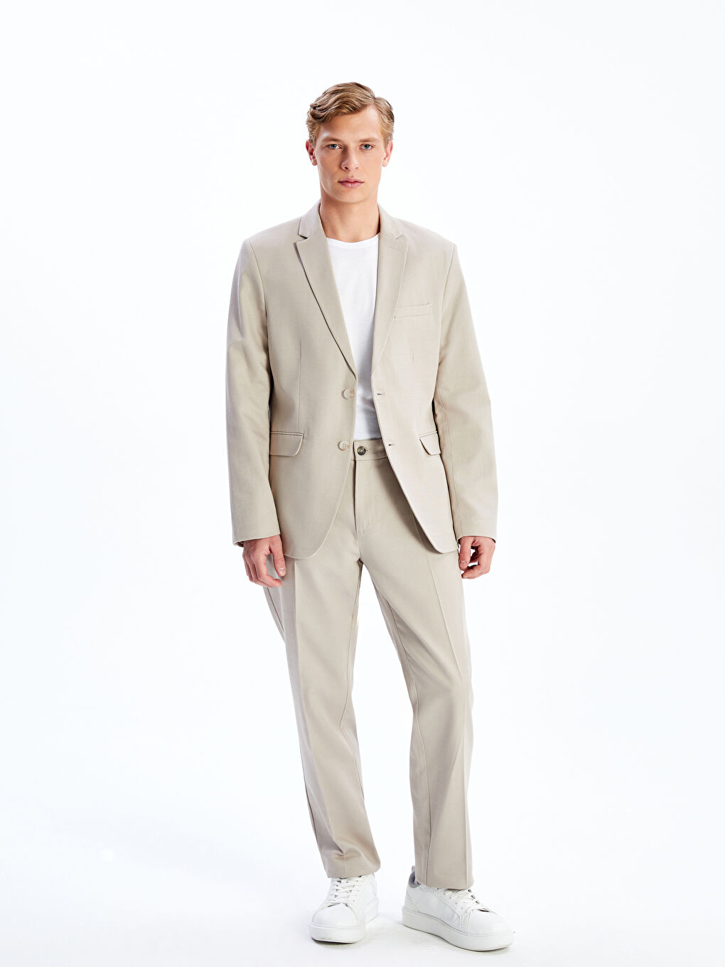 Slim Fit Linen Blended Men's Blazer Jacket -S5K023Z8-CR8