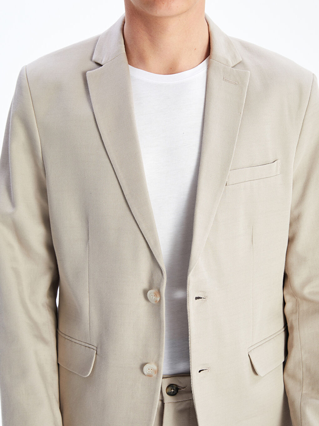 Slim Fit Linen Blended Men's Blazer Jacket -S5K023Z8-CR8