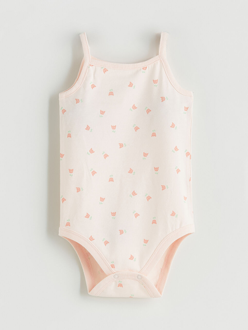 Pembe Kare Yaka Kız Bebek Çıtçıtlı Body 3'lü-1