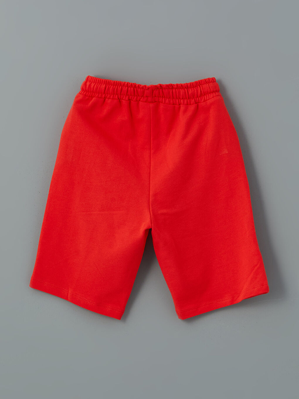 Kırmızı Beli Lastikli Cepli Basic Erkek Çocuk Şort-1