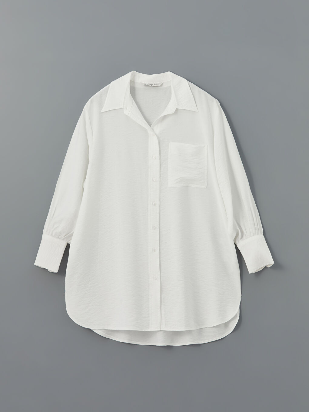 LCWAIKIKI Classic Ekru Oversize Kadın Gömlek Tunik - 8