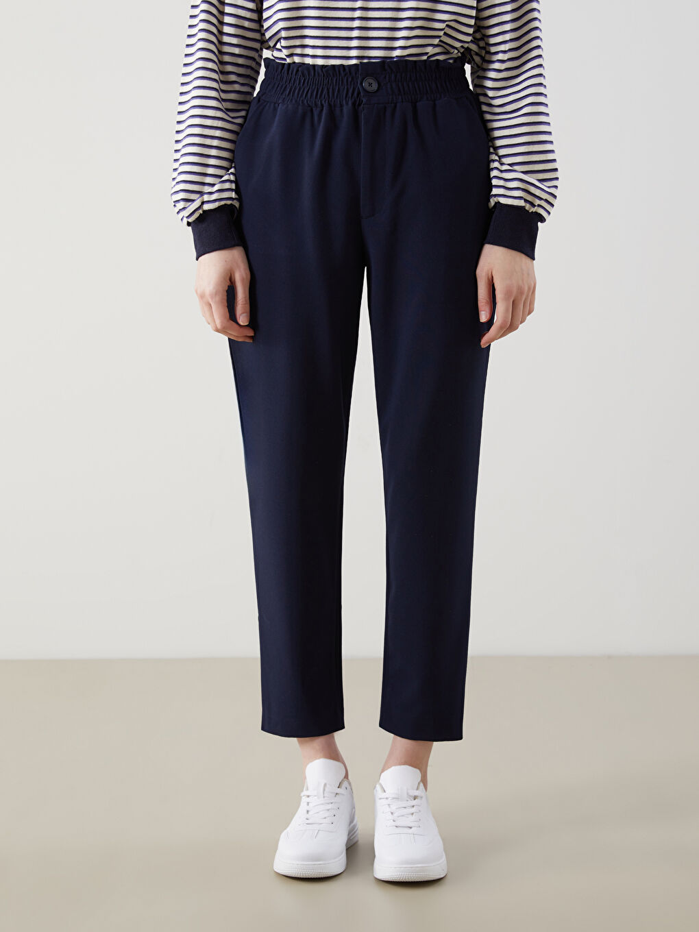 LCW Modest Lacivert Beli Lastikli Kadın Pantolon - 1