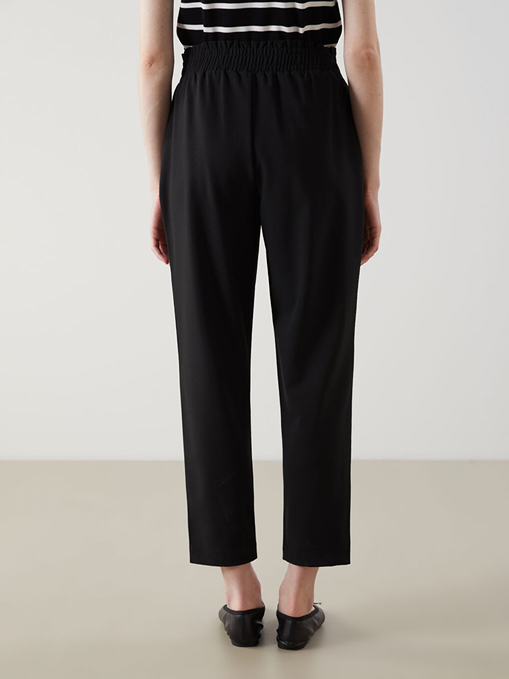 LCW Modest Siyah Beli Lastikli Kadın Pantolon - 3