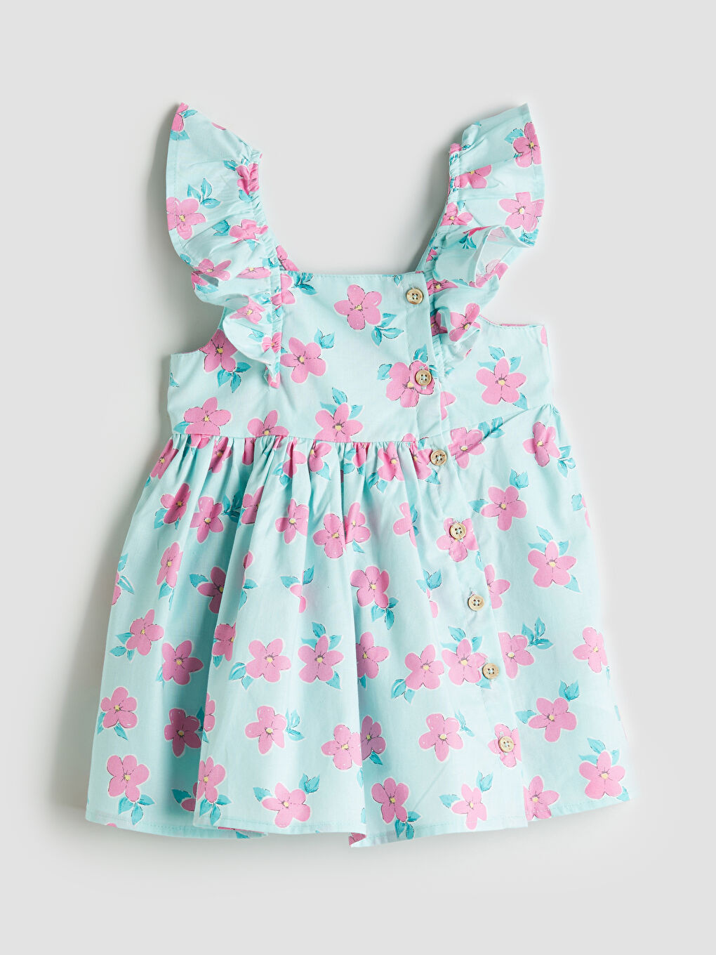 LC Waikiki Square Collar Floral Girls' Poplin Dress -S5K107Z1-LRR