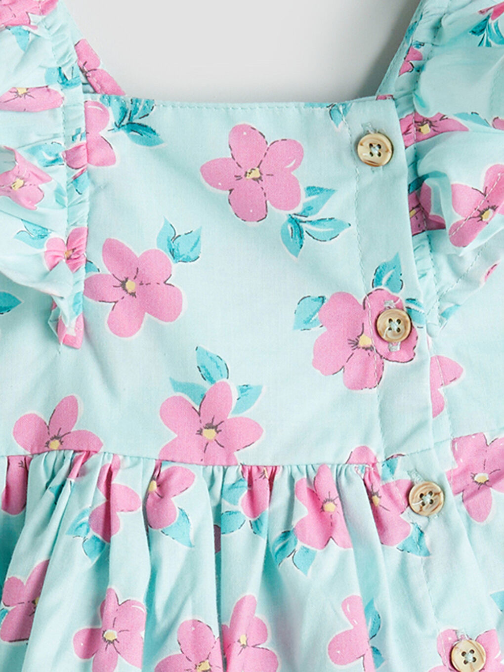LC Waikiki Square Collar Floral Girls' Poplin Dress -S5K107Z1-LRR