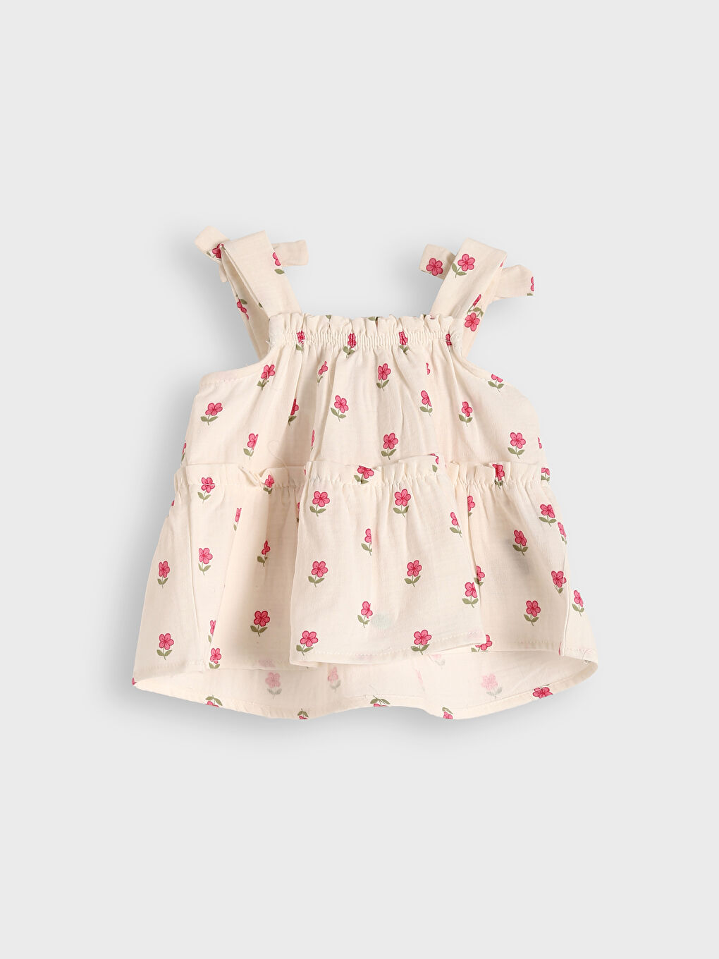 Strappy Floral Girls' Muslin Blouse