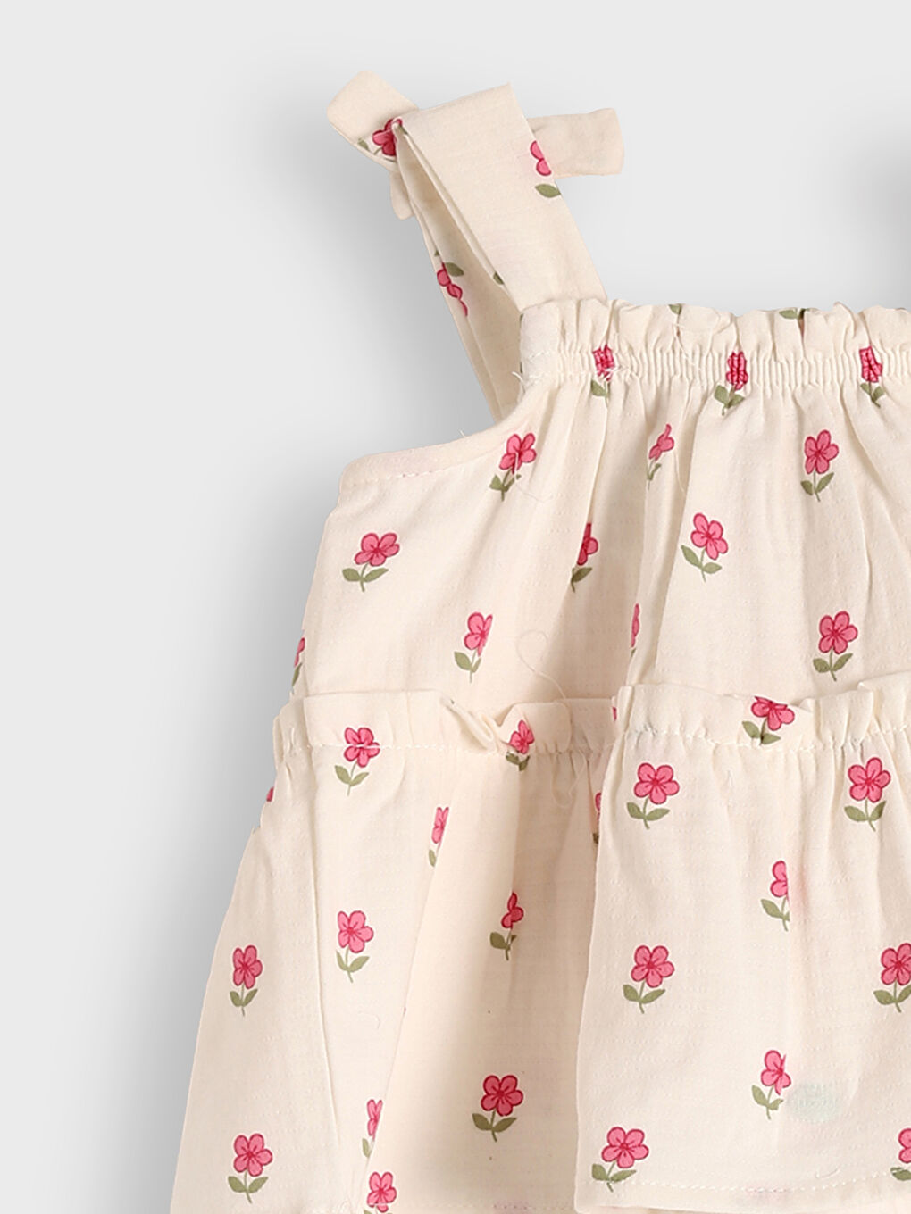 Strappy Floral Girls' Muslin Blouse-2