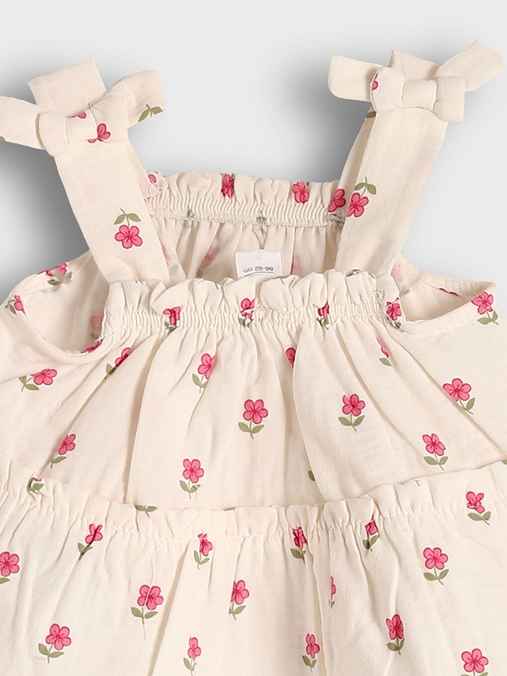 Strappy Floral Girls' Muslin Blouse-3