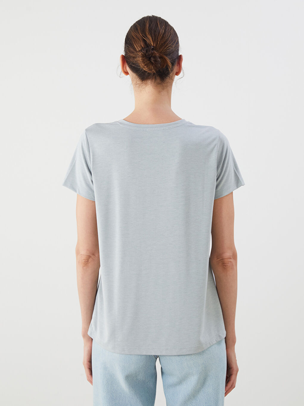 تيشيرت مطبوع بياقة دائرية للسيدات-6