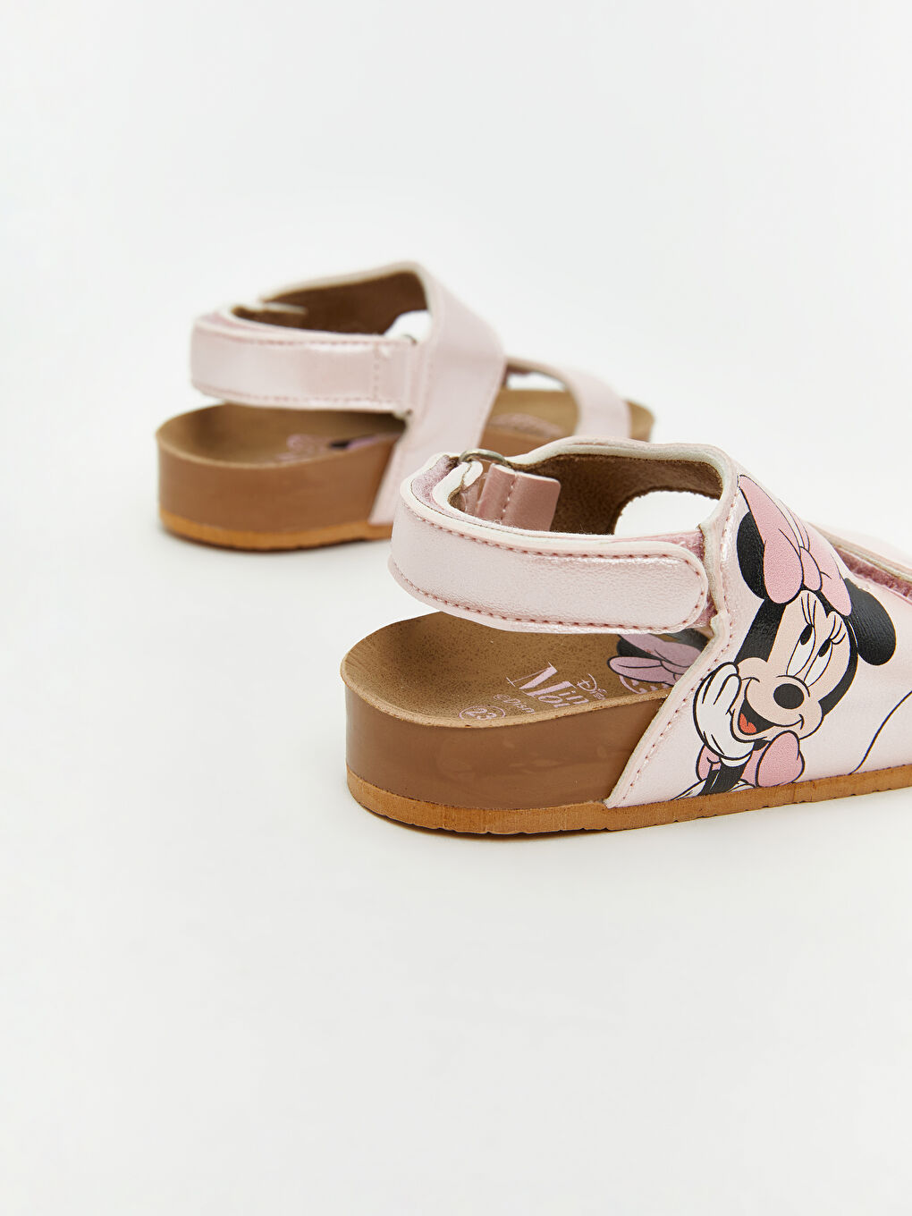 Pembe Minnie Mouse Baskılı Kız Bebek Sandalet-4