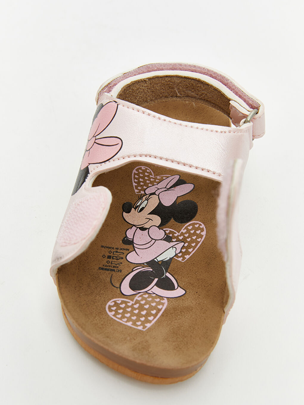 Pembe Minnie Mouse Baskılı Kız Bebek Sandalet-5
