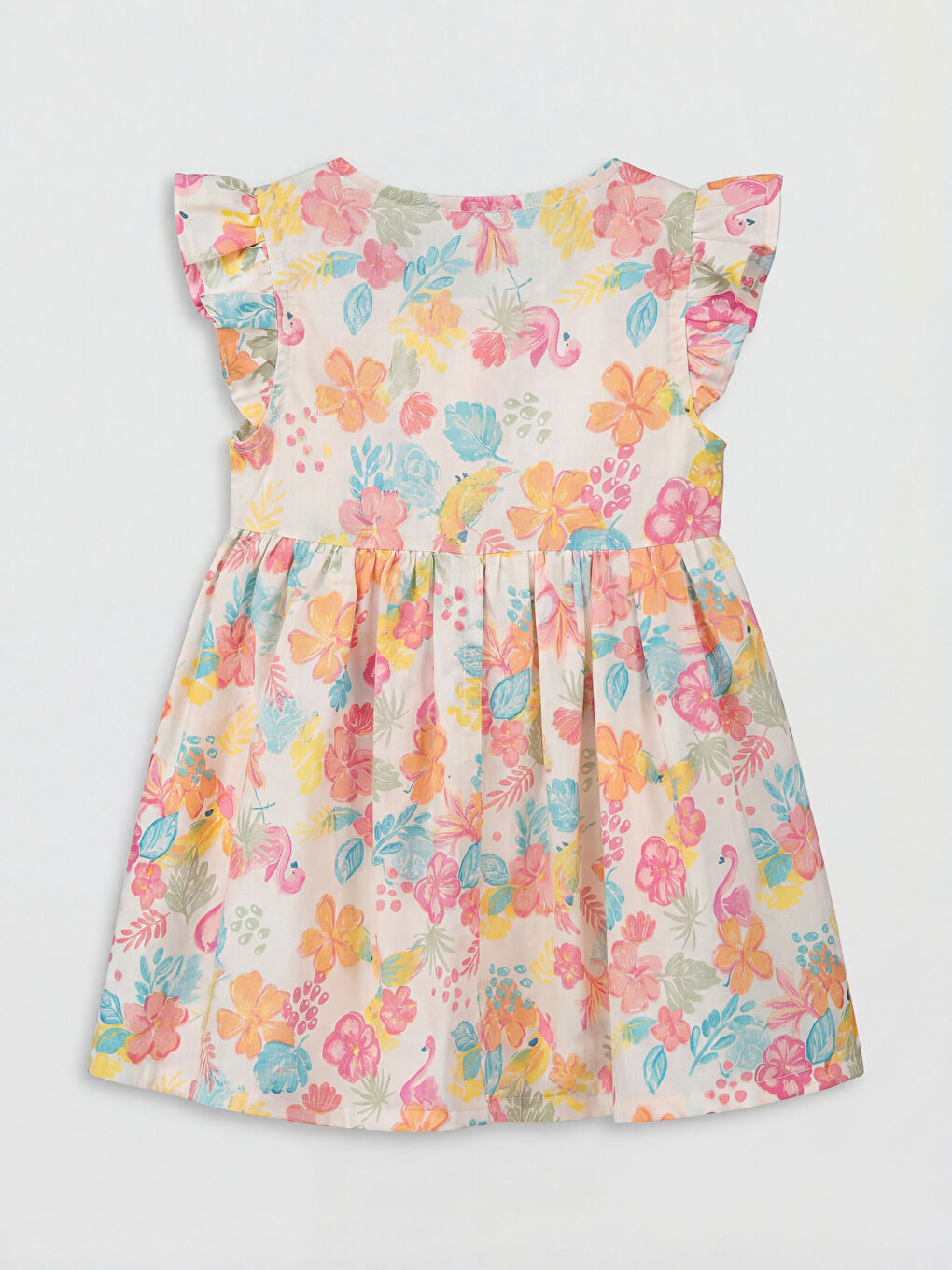 Платье для девочек с круглым вырезом-1