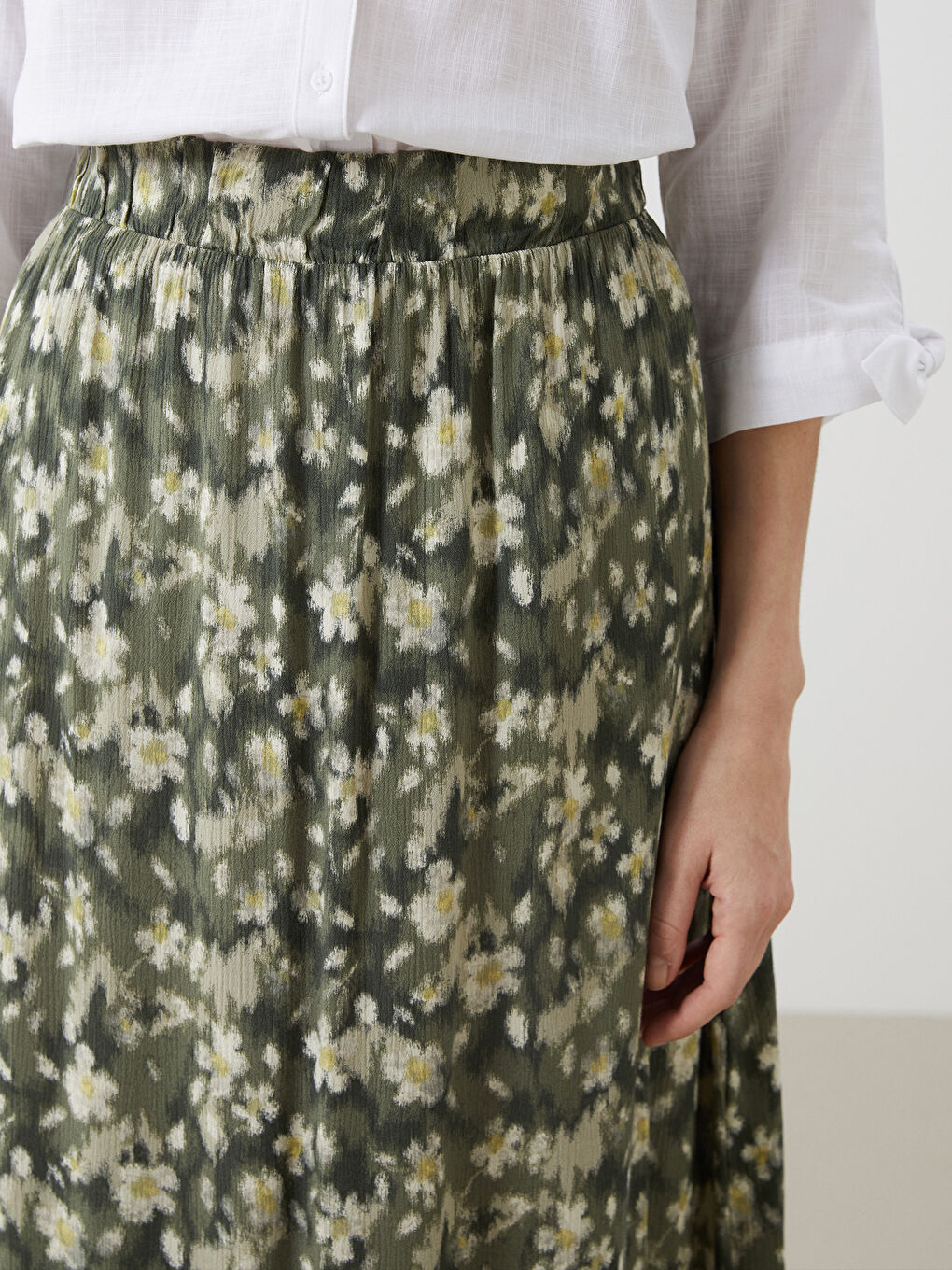 Elastic Waist Floral A-Line Women's Skirt -S5K171Z8-LRF