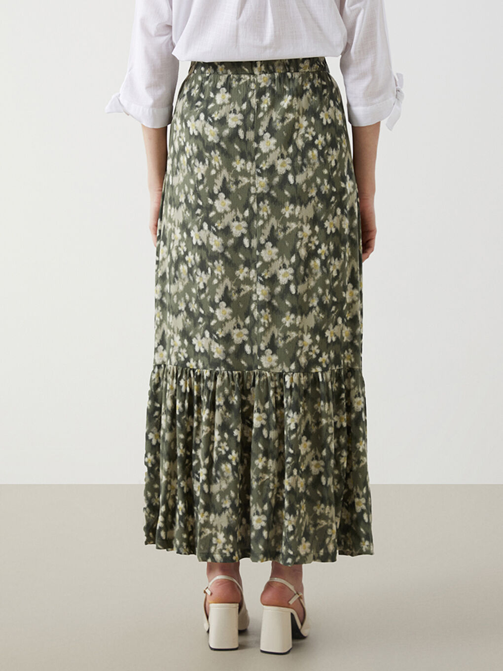 Elastic Waist Floral A-Line Women's Skirt -S5K171Z8-LRF
