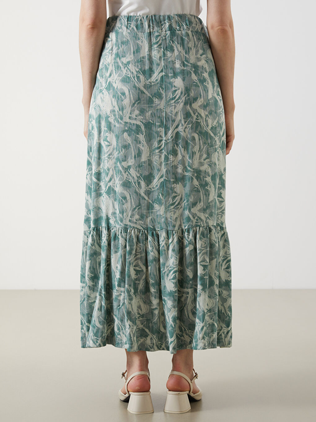 Elasticated Waist Patterned A-Line Skirt -S5K171Z8-LRL