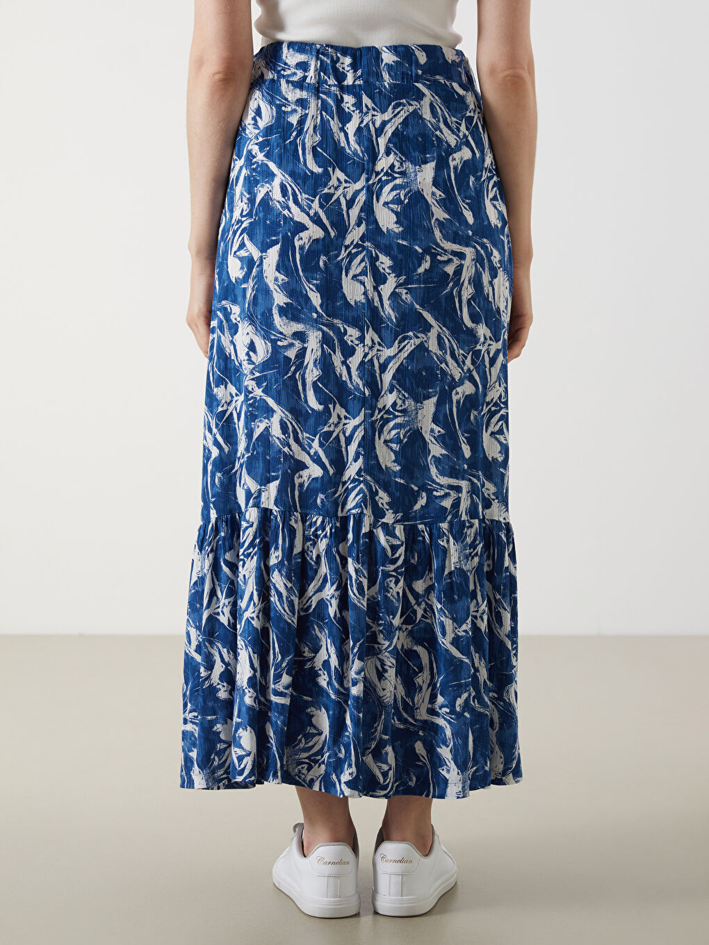 Elasticated Waist Patterned A-Line Skirt -S5K171Z8-LSJ
