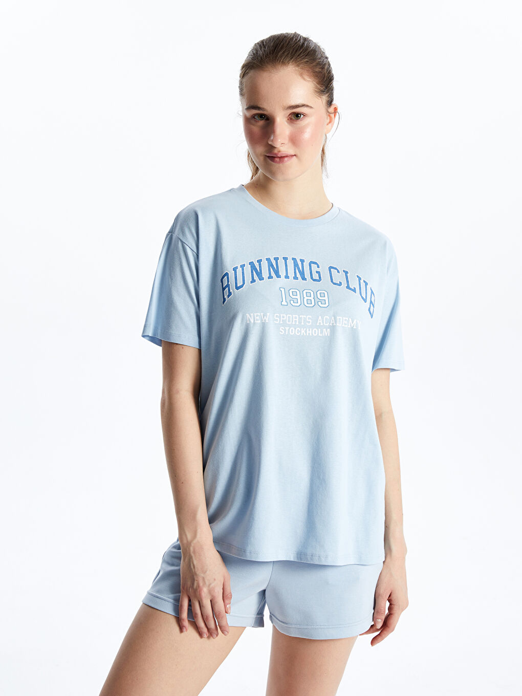 Crew Neck Printed Women's Sports T-Shirt