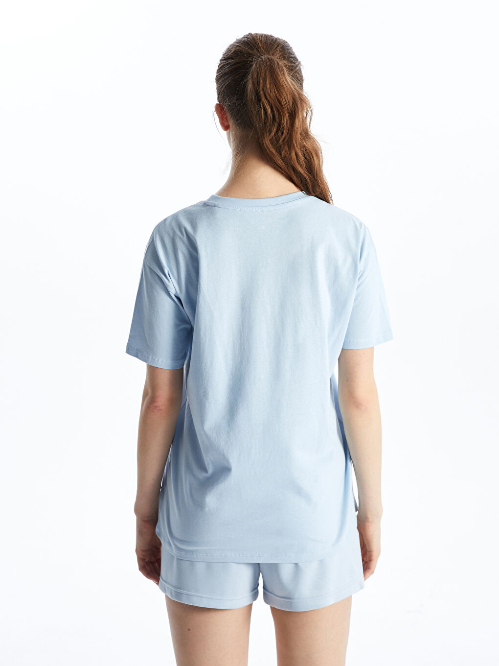 Crew Neck Printed Women's Sports T-Shirt-3