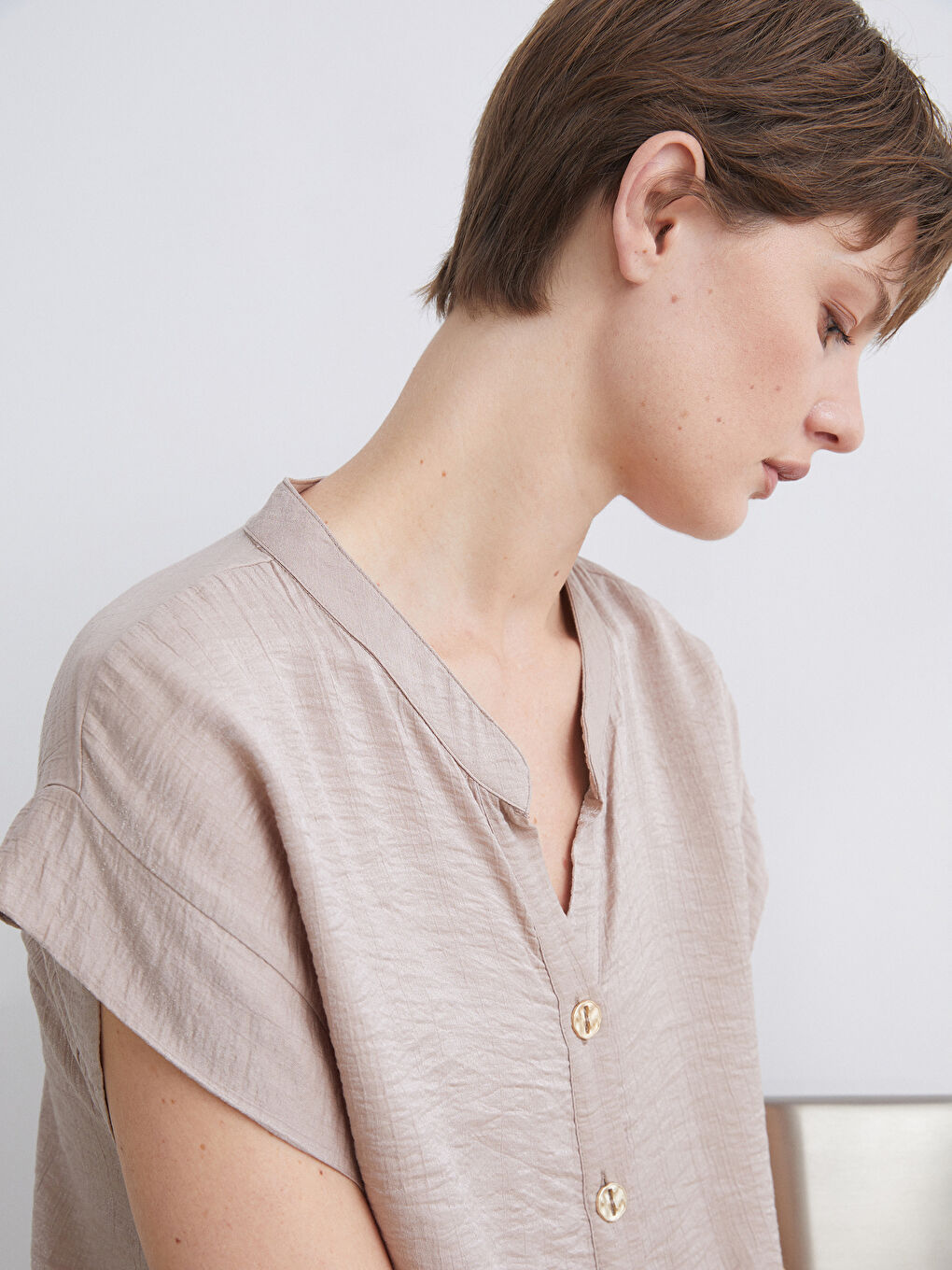 Notch Neck Women's Shirt-4