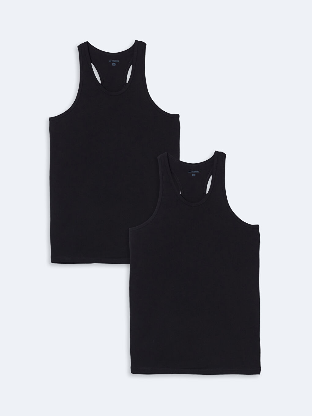 Siyah U Yaka Penye Erkek Atlet 2'li-10