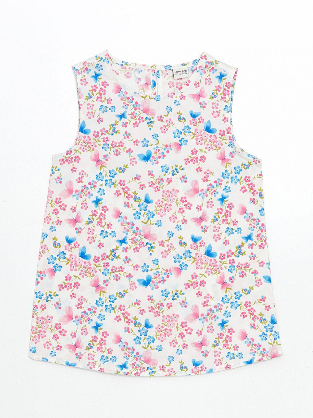 Crew Neck Floral Girl's Blouse -S5K253Z4-LU7