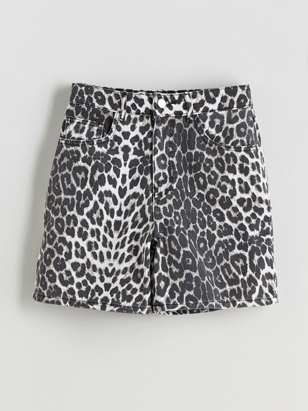 LCW Jeans Leopard Print Women's Denim Shorts -S5K264Z8-KJS