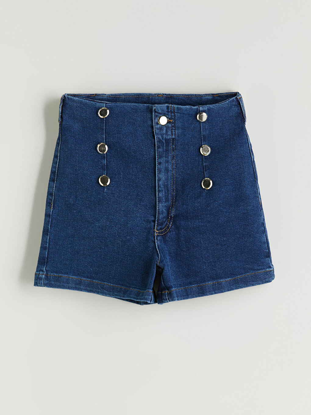 İndigo Dar Fit Kadın Jean Şort-4